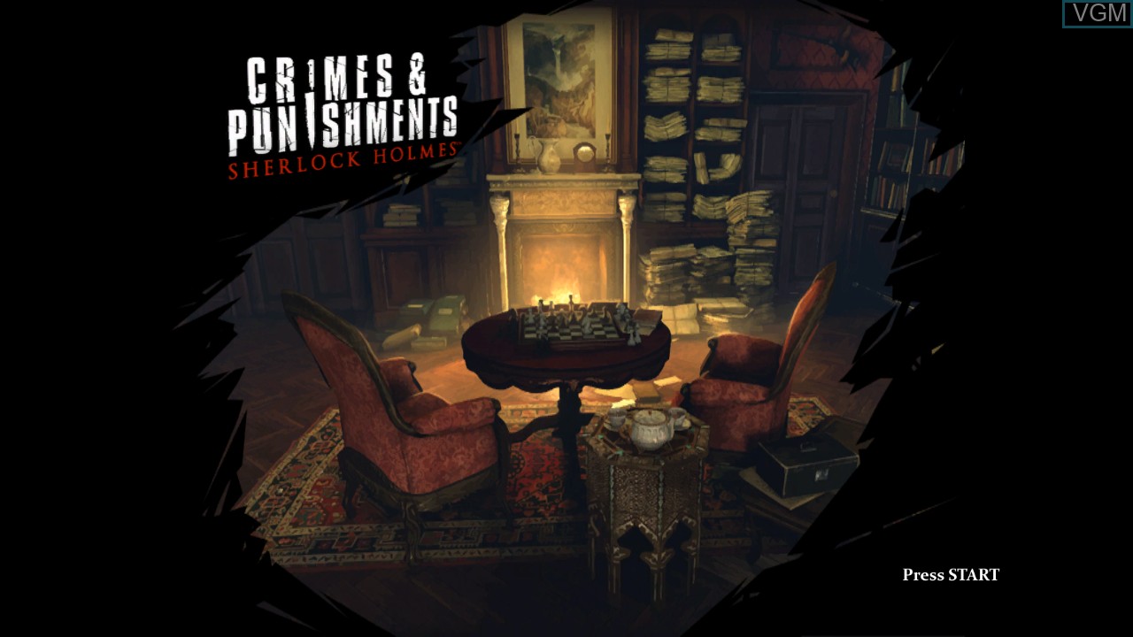 Image de l'ecran titre du jeu Sherlock Holmes - Crimes & Punishments sur Sony Playstation 3
