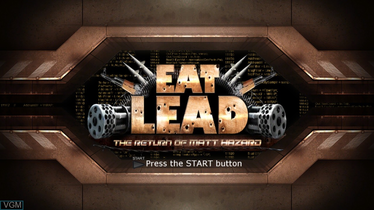 Image de l'ecran titre du jeu Eat Lead - The Return of Matt Hazard sur Sony Playstation 3