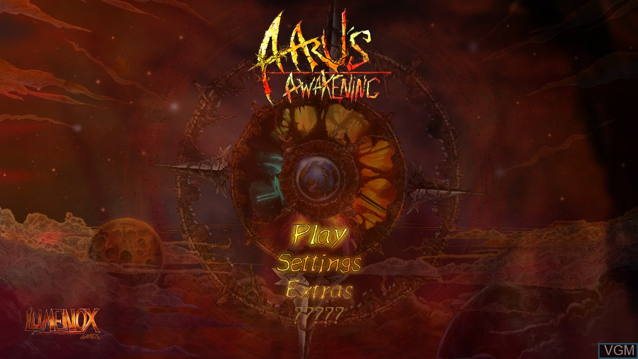 Image de l'ecran titre du jeu Aaru's Awakening sur Sony Playstation 3