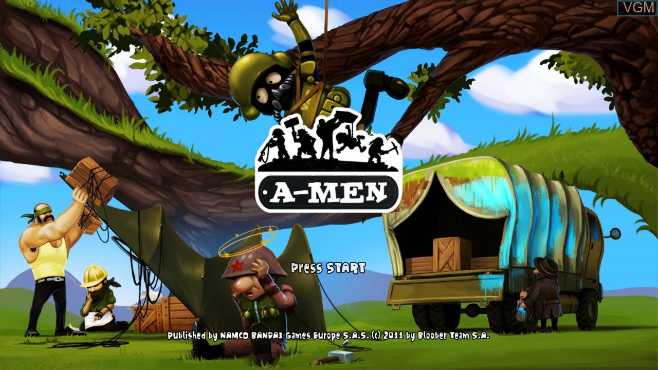 Image de l'ecran titre du jeu A-Men sur Sony Playstation 3