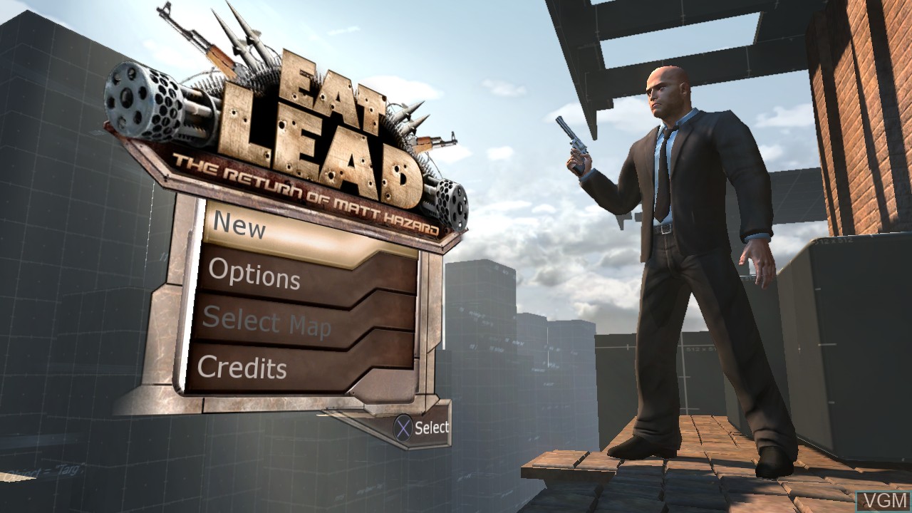 Image du menu du jeu Eat Lead - The Return of Matt Hazard sur Sony Playstation 3