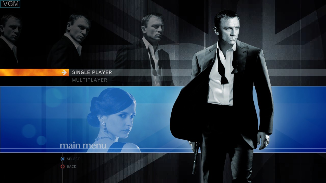 Image du menu du jeu 007 - Quantum of Solace sur Sony Playstation 3