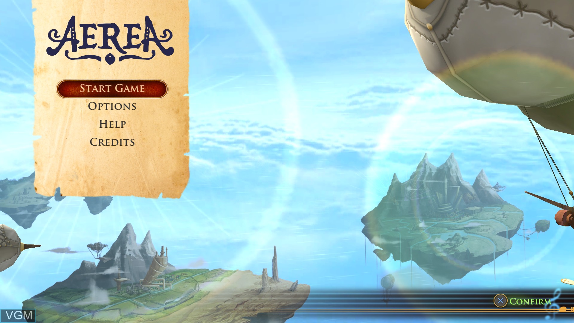 Image de l'ecran titre du jeu AereA sur Sony Playstation 4