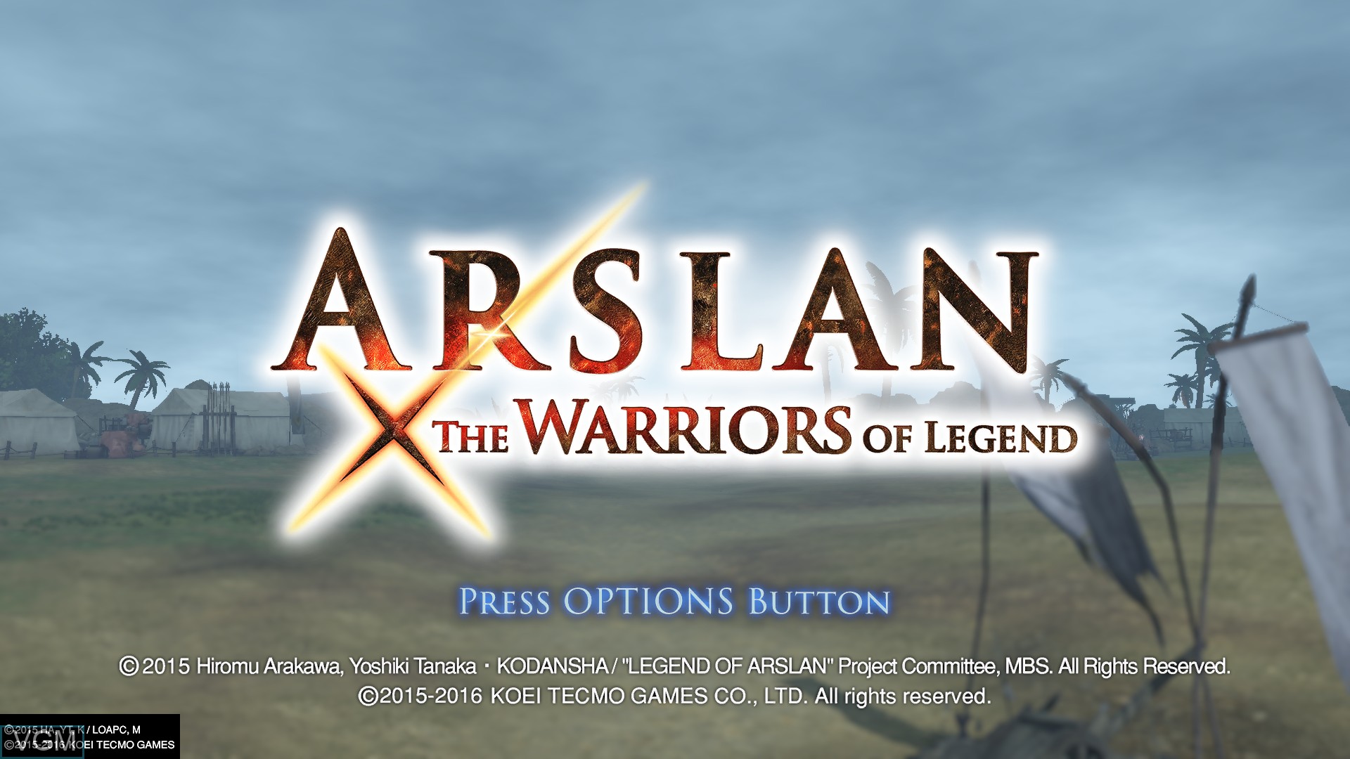 Image de l'ecran titre du jeu Arslan - The Warriors of Legend sur Sony Playstation 4