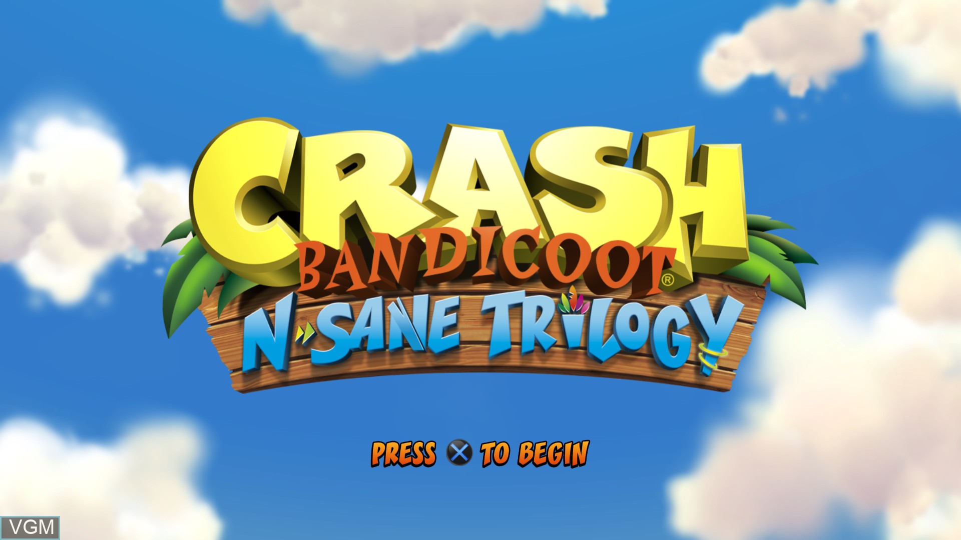 Image de l'ecran titre du jeu Crash Bandicoot N. Sane Trilogy sur Sony Playstation 4