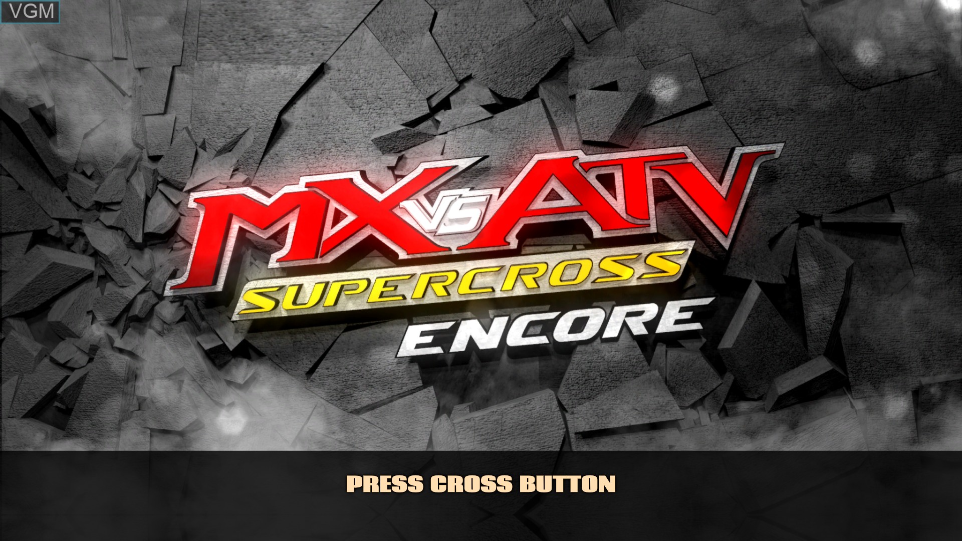 Image de l'ecran titre du jeu MX vs. ATV Supercross Encore sur Sony Playstation 4