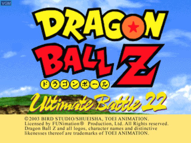 Image de l'ecran titre du jeu Dragon Ball Z - Ultimate Battle 22 sur Sony Playstation