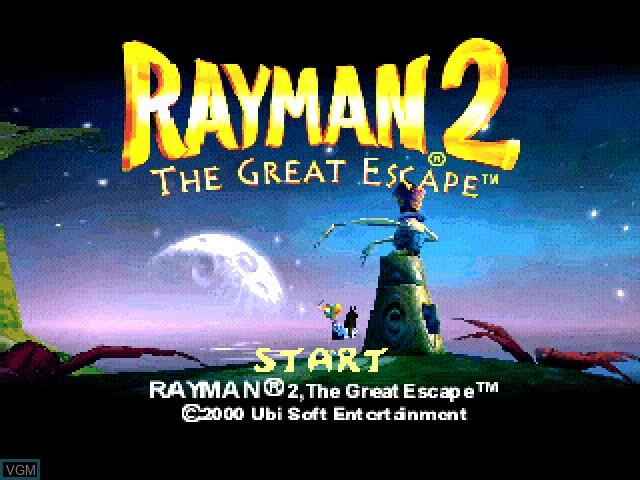 Image de l'ecran titre du jeu Rayman 2 - The Great Escape sur Sony Playstation