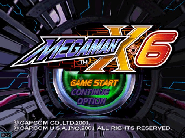 Image de l'ecran titre du jeu Mega Man X6 sur Sony Playstation