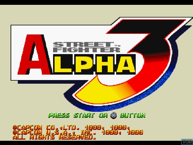 Image de l'ecran titre du jeu Street Fighter Alpha 3 sur Sony Playstation
