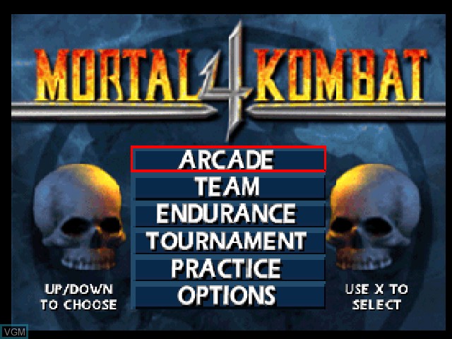 Image de l'ecran titre du jeu Mortal Kombat 4 sur Sony Playstation