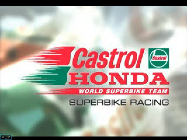 Image de l'ecran titre du jeu Castrol Honda Superbike Racing sur Sony Playstation