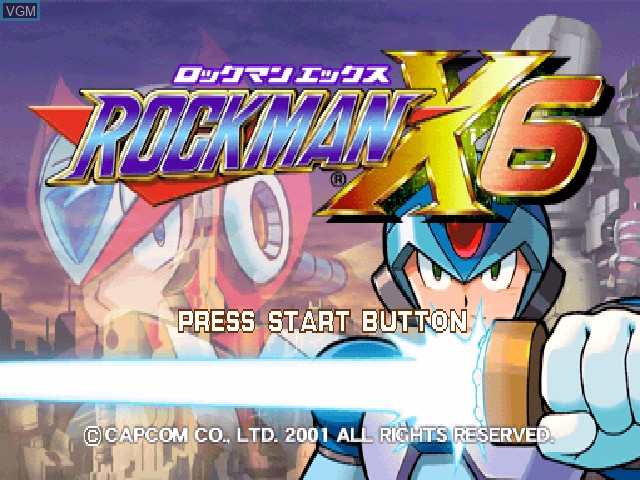Image de l'ecran titre du jeu RockMan X6 sur Sony Playstation