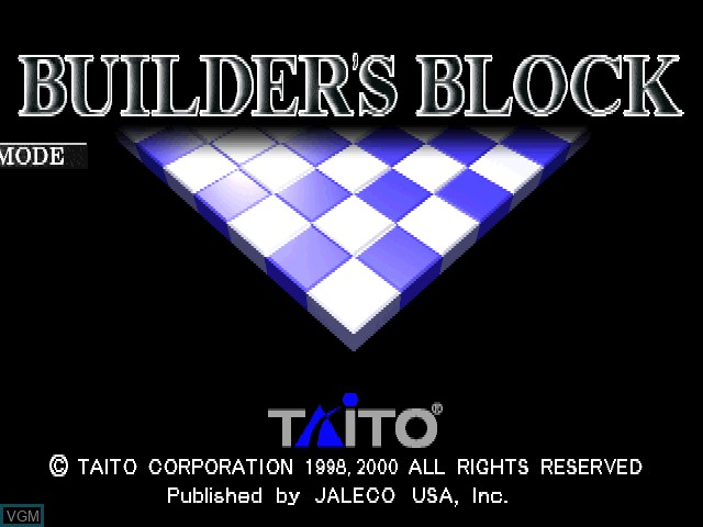 Image de l'ecran titre du jeu Builder's Block sur Sony Playstation