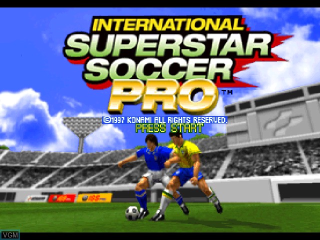 Image de l'ecran titre du jeu International Superstar Soccer Pro sur Sony Playstation