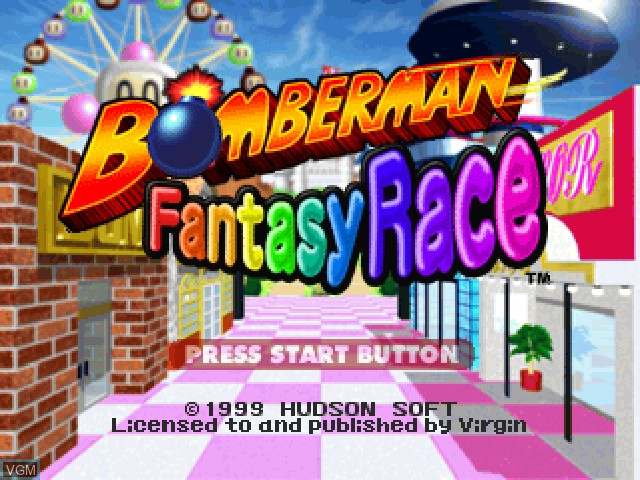 Image de l'ecran titre du jeu Bomberman Fantasy Race sur Sony Playstation