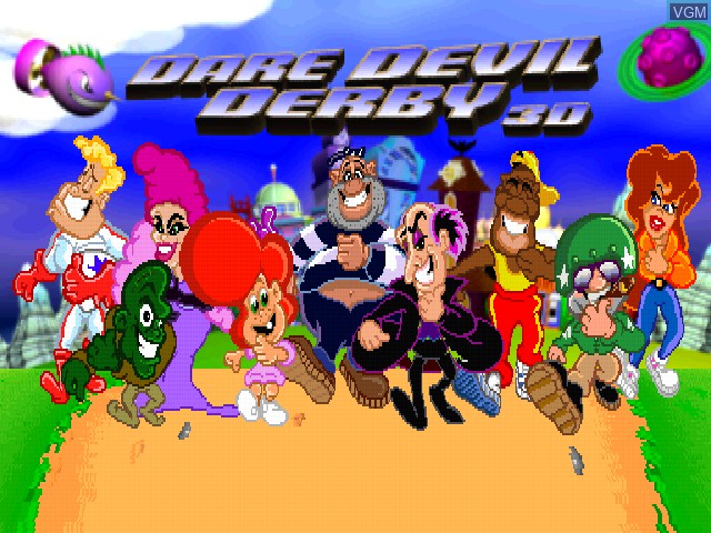 Image de l'ecran titre du jeu Dare Devil Derby 3D sur Sony Playstation