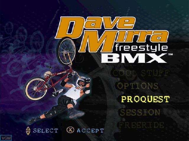 Image de l'ecran titre du jeu Dave Mirra Freestyle BMX sur Sony Playstation