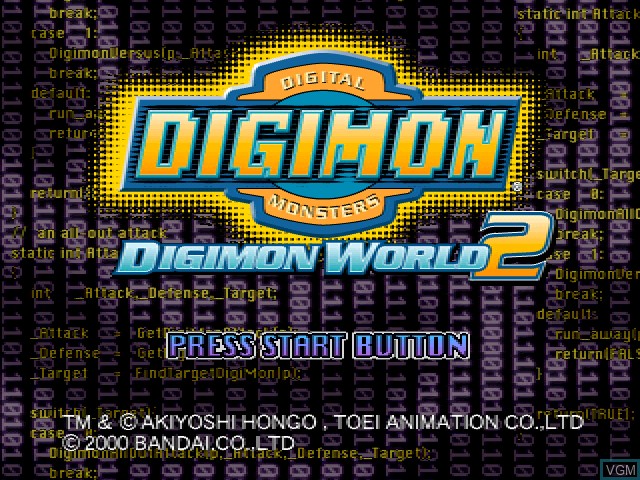 Image de l'ecran titre du jeu Digimon World 2 sur Sony Playstation
