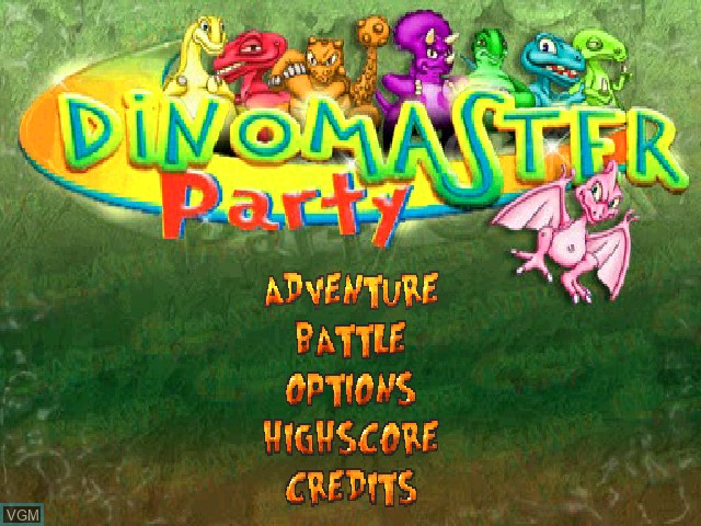 Image de l'ecran titre du jeu Dinomaster Party sur Sony Playstation