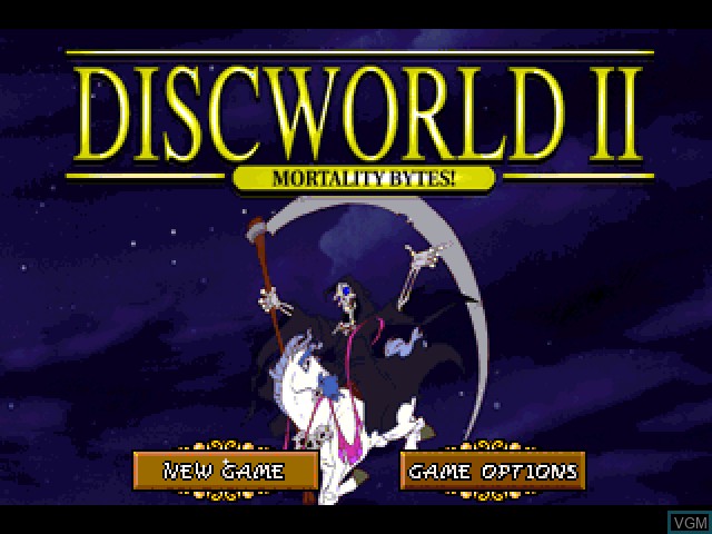 Image de l'ecran titre du jeu Discworld II - Mortality Bytes! sur Sony Playstation