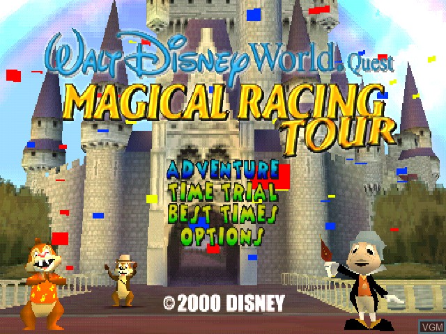 Image de l'ecran titre du jeu Walt Disney World Quest - Magical Racing Tour sur Sony Playstation
