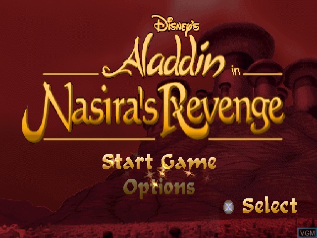 Image de l'ecran titre du jeu Aladdin in Nasira's Revenge sur Sony Playstation