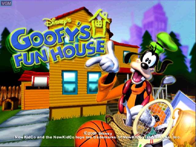 Image de l'ecran titre du jeu Goofy's Fun House sur Sony Playstation