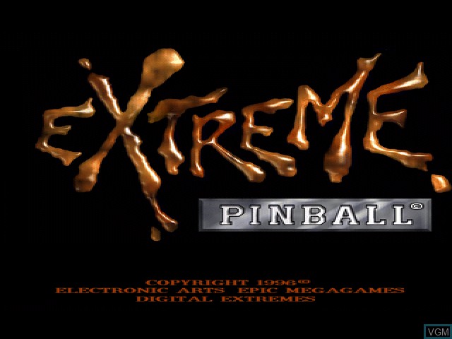Image de l'ecran titre du jeu Extreme Pinball sur Sony Playstation