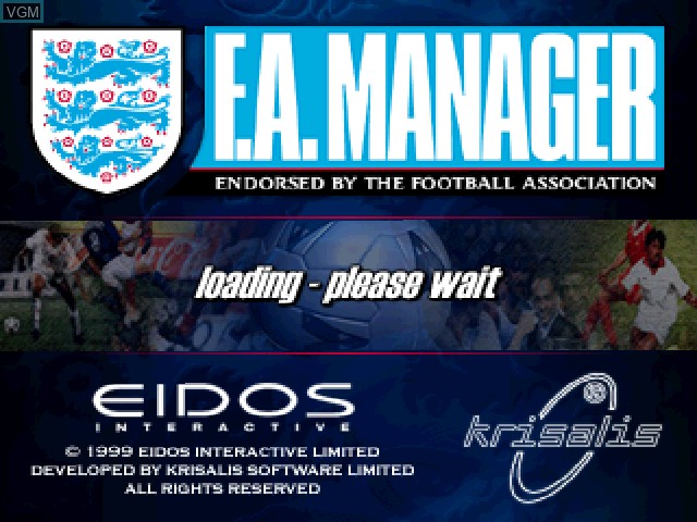 Image de l'ecran titre du jeu FA Manager sur Sony Playstation