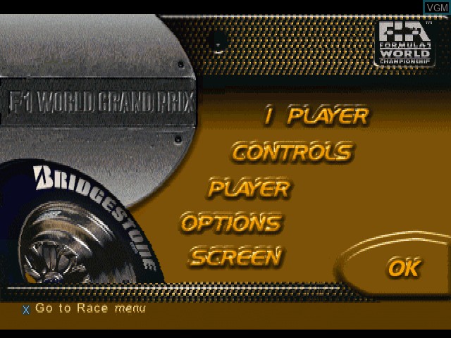 Image de l'ecran titre du jeu F1 World Grand Prix - 1999 Season sur Sony Playstation