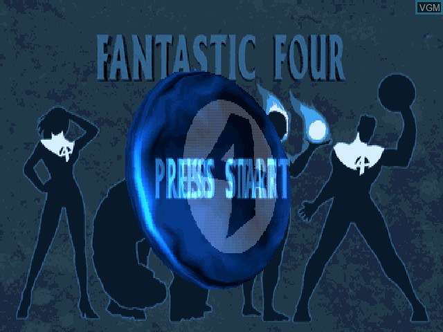 Image de l'ecran titre du jeu Fantastic Four sur Sony Playstation