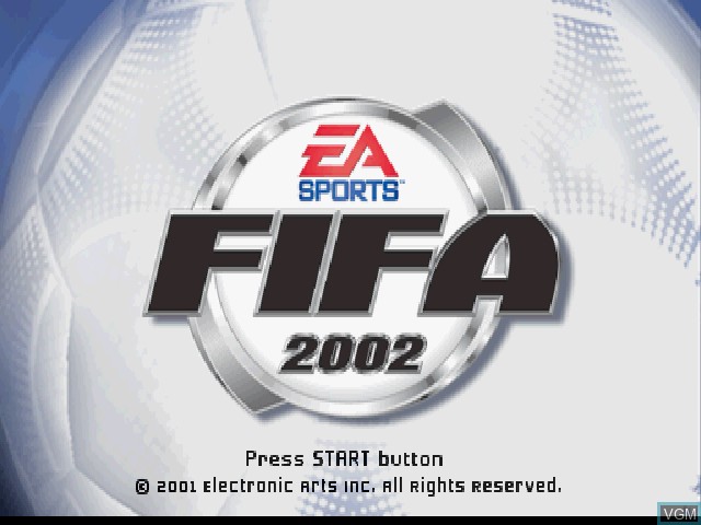 Image de l'ecran titre du jeu FIFA Football 2002 sur Sony Playstation
