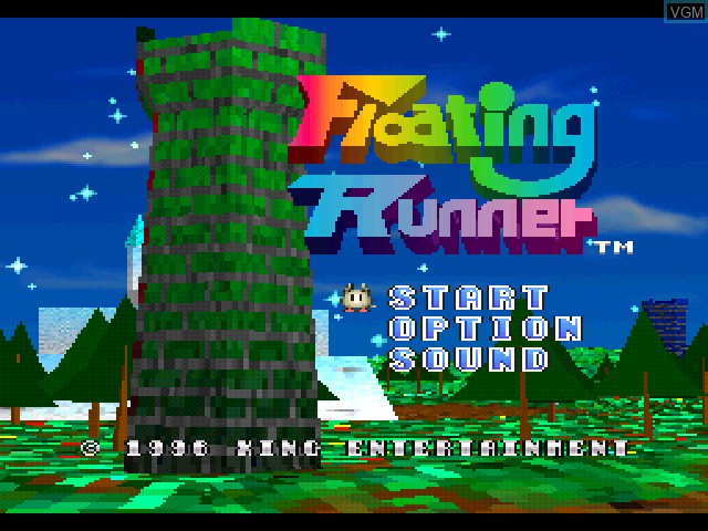 Image de l'ecran titre du jeu Floating Runner - Quest for the 7 Crystals sur Sony Playstation