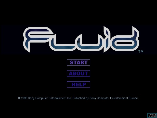 Image de l'ecran titre du jeu Fluid sur Sony Playstation