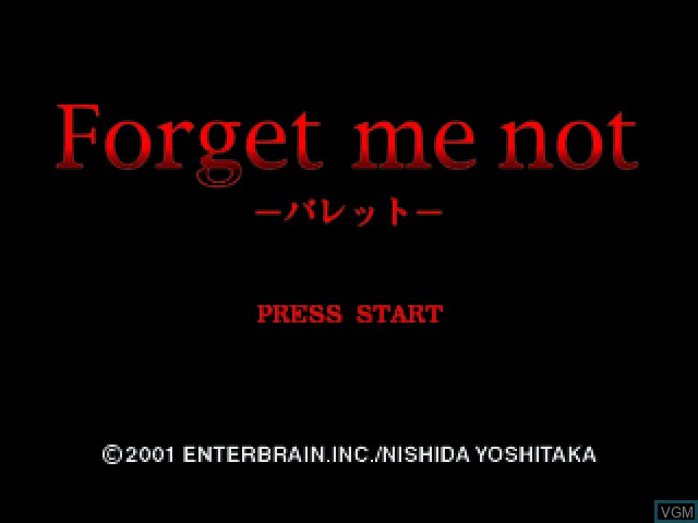 Image de l'ecran titre du jeu Forget Me Not - Palette sur Sony Playstation