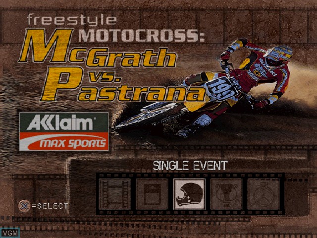 Image de l'ecran titre du jeu Freestyle Motocross - McGrath Vs. Pastrana sur Sony Playstation