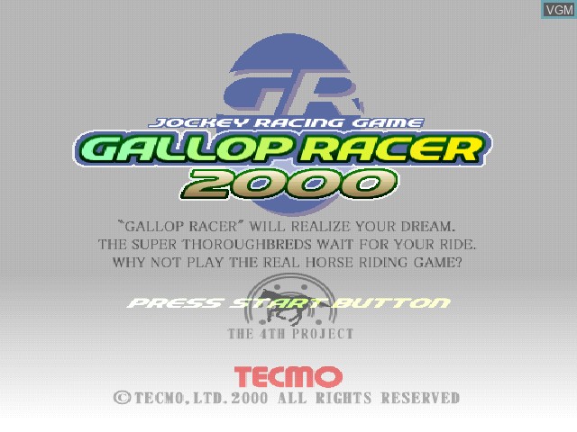 Image de l'ecran titre du jeu Gallop Racer 2000 sur Sony Playstation