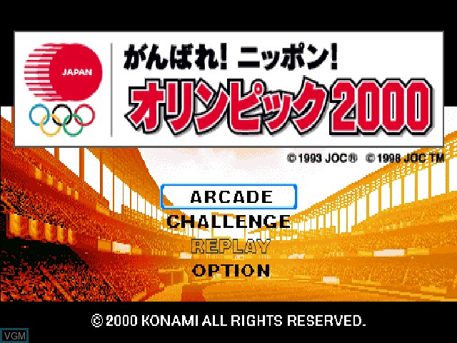 Image de l'ecran titre du jeu Ganbare Nippon! Olympic 2000 sur Sony Playstation