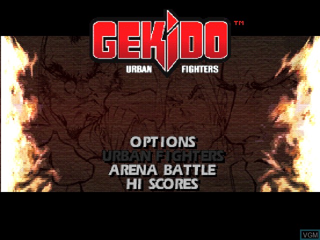 Image de l'ecran titre du jeu Gekido - Urban Fighters sur Sony Playstation