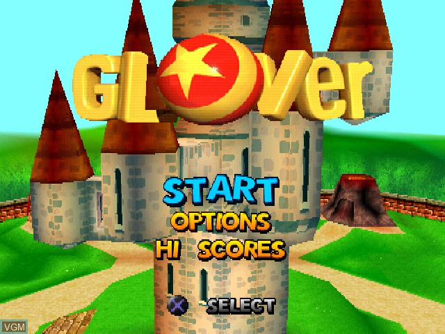 Image de l'ecran titre du jeu Glover sur Sony Playstation
