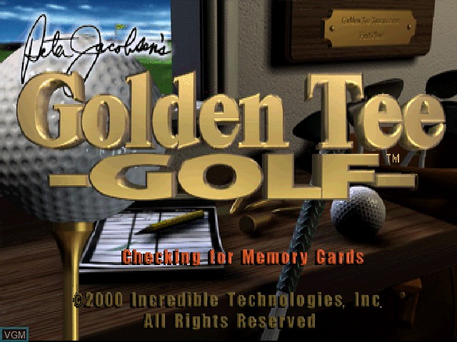Image de l'ecran titre du jeu Peter Jacobsen's Golden Tee Golf sur Sony Playstation