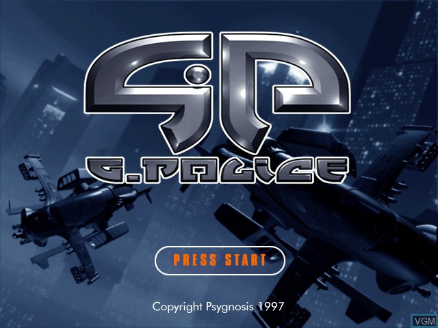 Image de l'ecran titre du jeu G-Police sur Sony Playstation