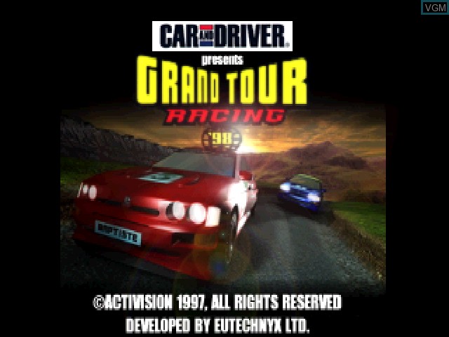 Image de l'ecran titre du jeu Car and Driver Presents - Grand Tour Racing '98 sur Sony Playstation