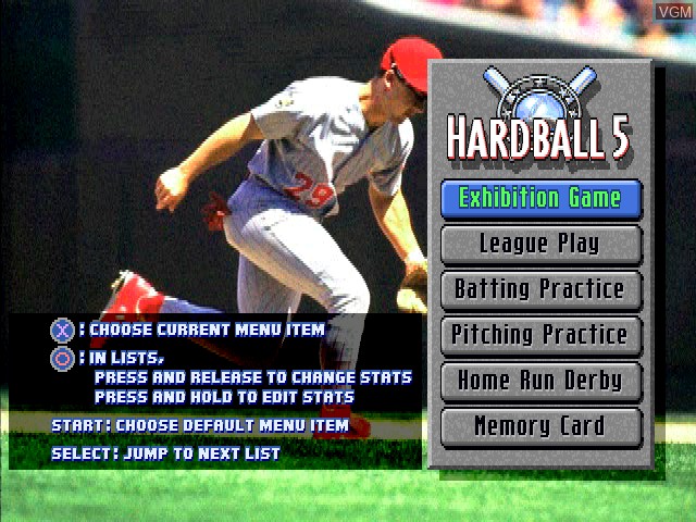 Image de l'ecran titre du jeu HardBall 5 sur Sony Playstation