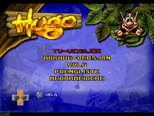 Image de l'ecran titre du jeu Hugo sur Sony Playstation