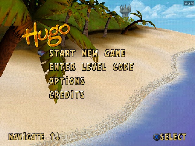 Image de l'ecran titre du jeu Hugo - Black Diamond Fever sur Sony Playstation