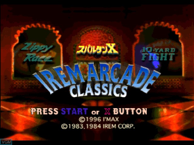 Image de l'ecran titre du jeu Irem Arcade Classics sur Sony Playstation