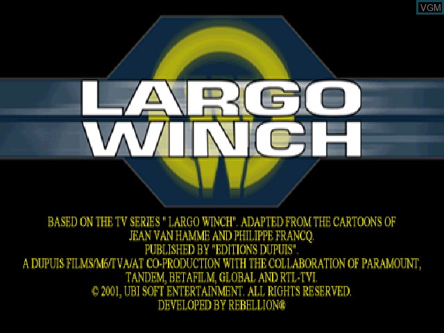 Image de l'ecran titre du jeu Largo Winch .//Commando Sar sur Sony Playstation