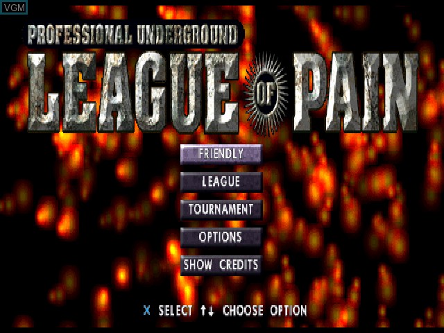 Image de l'ecran titre du jeu Professional Underground League of Pain sur Sony Playstation